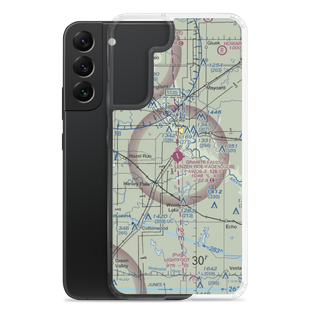Granite Falls Municipal-Lenzen-Roe Memorial Field (GDB) VFR Sectional Samsung Case Samsung Galaxy S22 Plus model shown