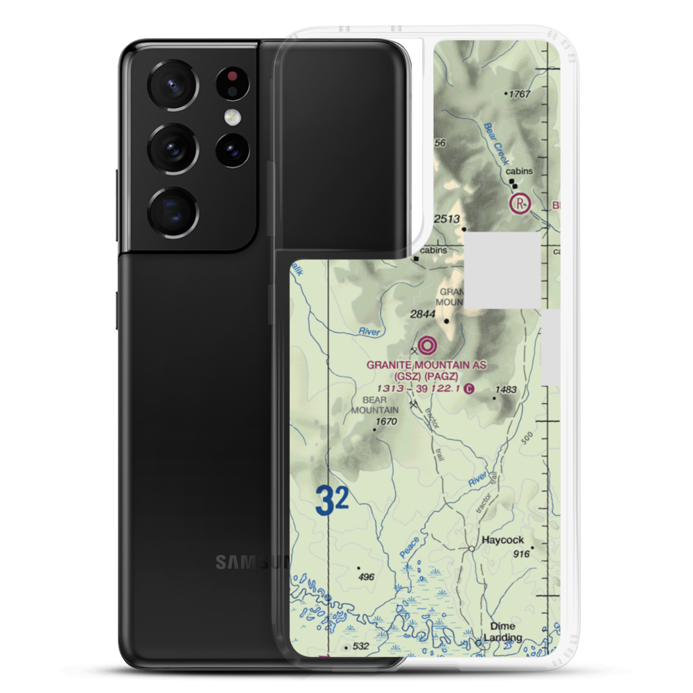 Granite Mountain Air Station (GSZ) VFR Sectional Samsung Case Samsung Galaxy S21 Ultra model shown