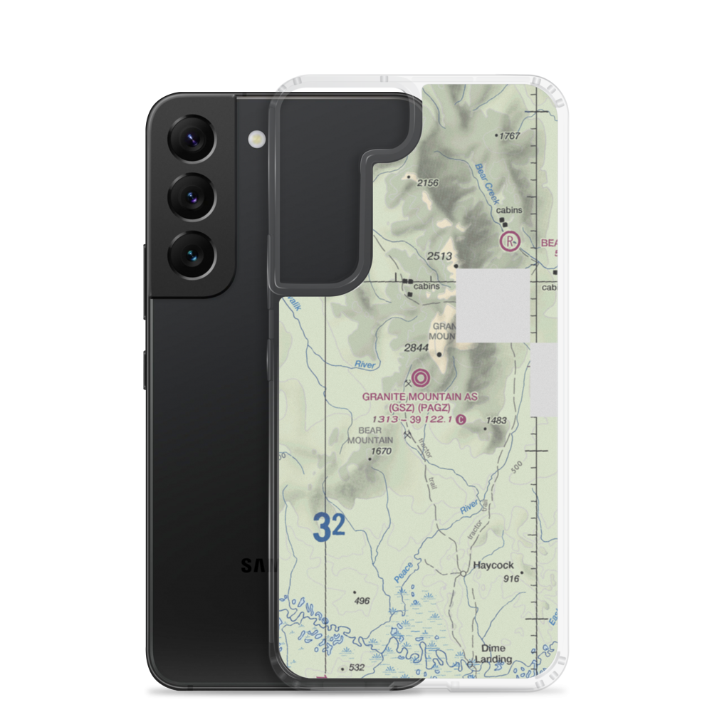 Granite Mountain Air Station (GSZ) VFR Sectional Samsung Case Samsung Galaxy S22 model shown