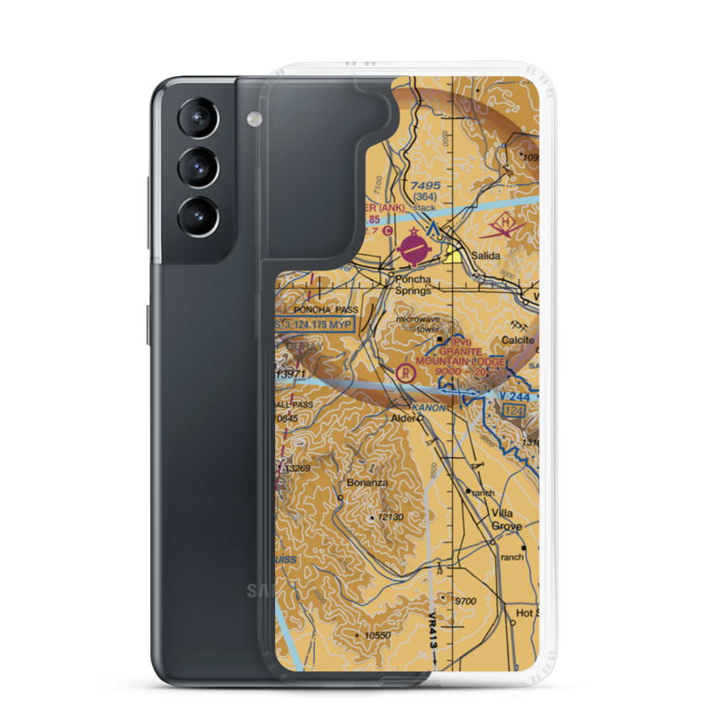 Granite Mountain Lodge Airport (CO11) VFR Sectional Samsung Case Samsung Galaxy S21 model shown