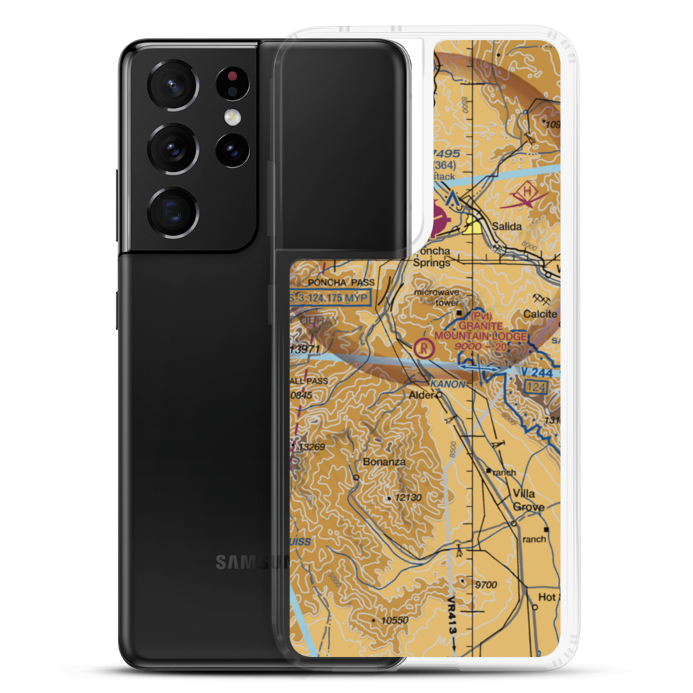 Granite Mountain Lodge Airport (CO11) VFR Sectional Samsung Case Samsung Galaxy S21 Ultra model shown