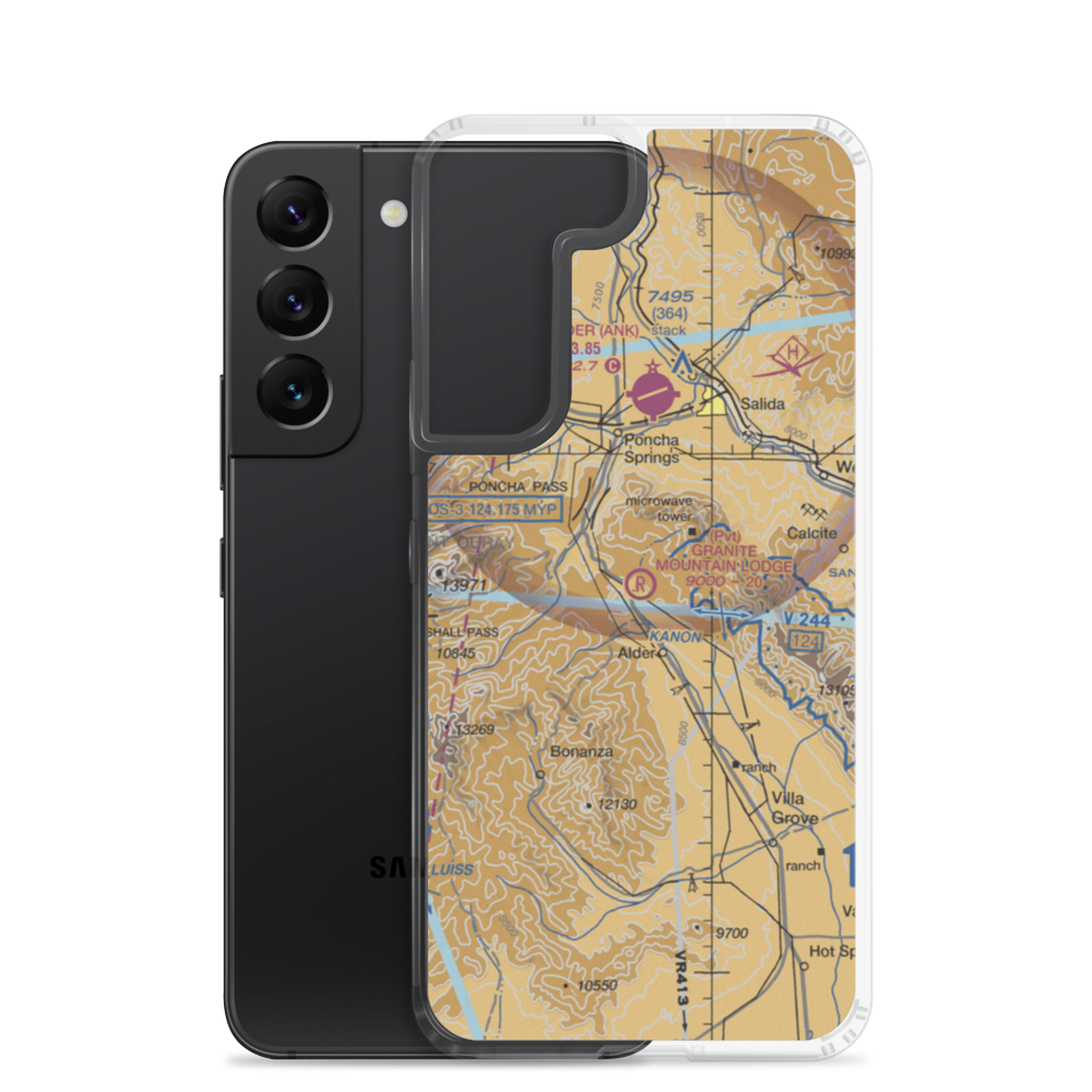Granite Mountain Lodge Airport (CO11) VFR Sectional Samsung Case Samsung Galaxy S22 model shown