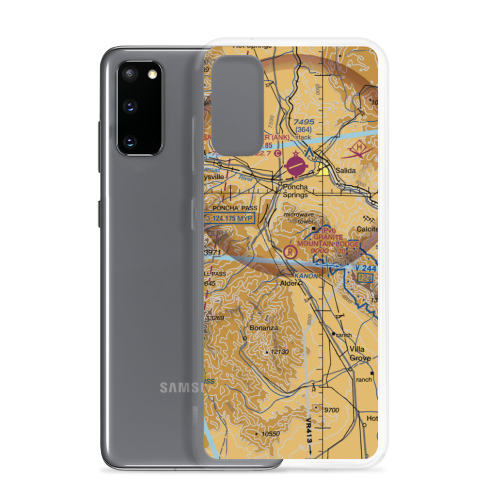 Granite Mountain Lodge Airport (CO11) VFR Sectional Samsung Case Samsung Galaxy S20 model shown