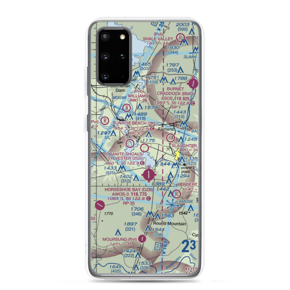 Granite Shoals/ Bob Sylvester Airpark (2G5) VFR Sectional Samsung Case Samsung Galaxy S20 Plus model shown