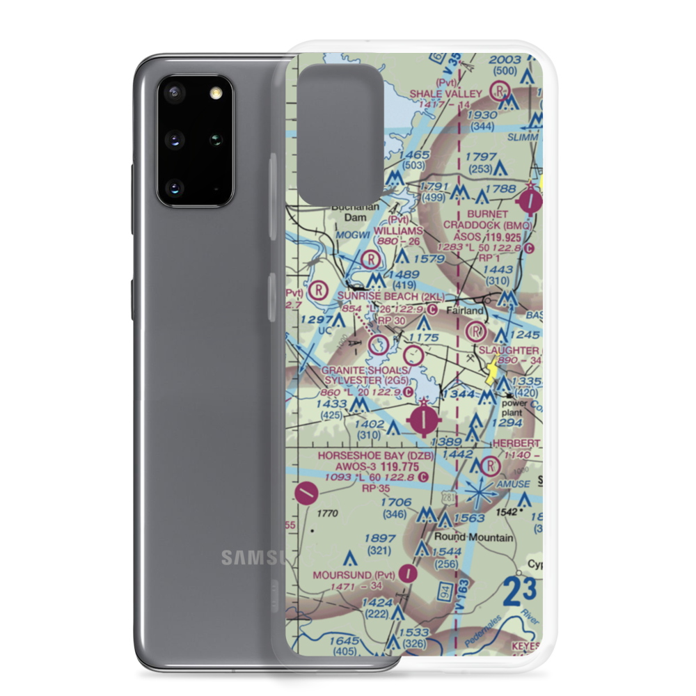 Granite Shoals/ Bob Sylvester Airpark (2G5) VFR Sectional Samsung Case Samsung Galaxy S20 Plus model shown