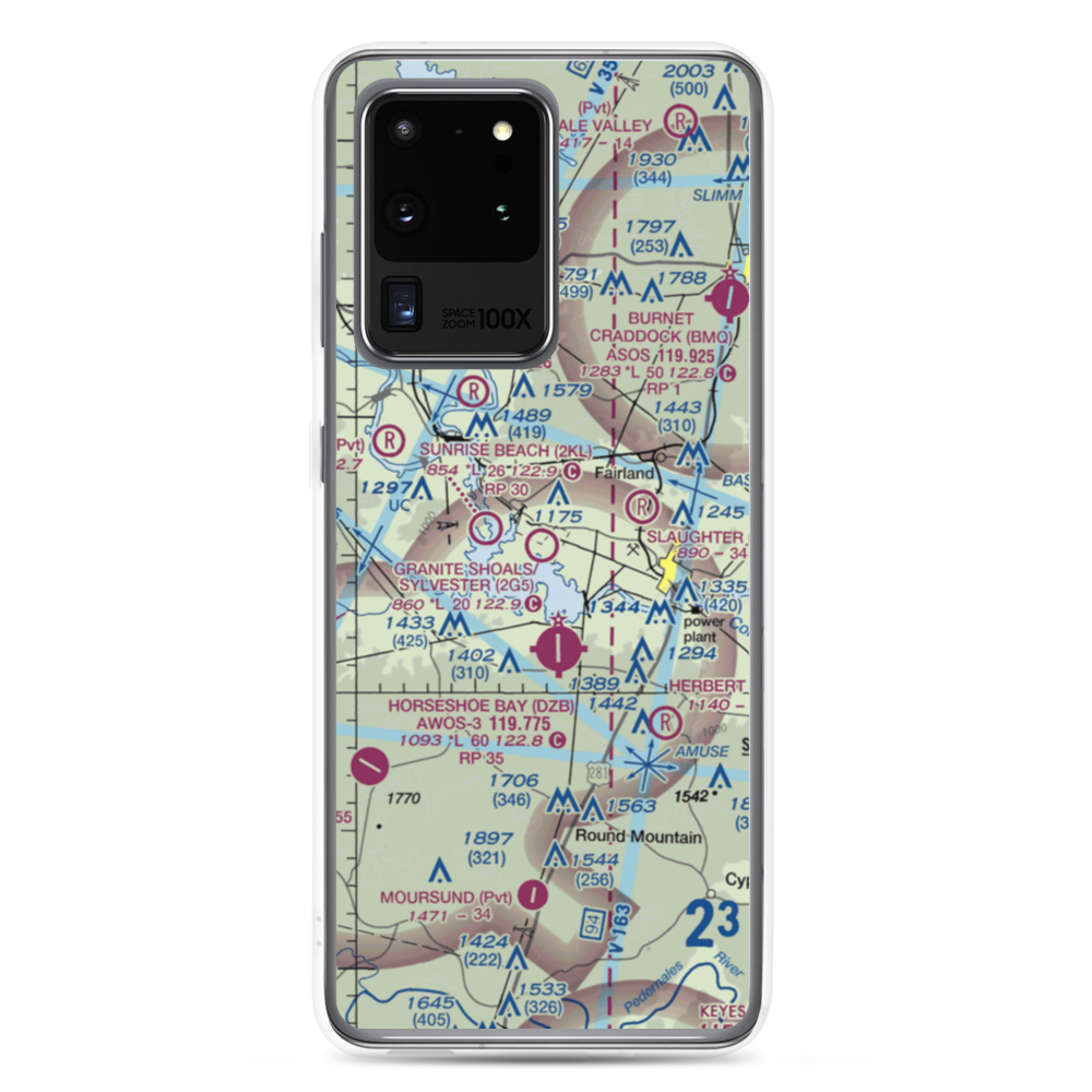 Granite Shoals/ Bob Sylvester Airpark (2G5) VFR Sectional Samsung Case Samsung Galaxy S20 Ultra model shown