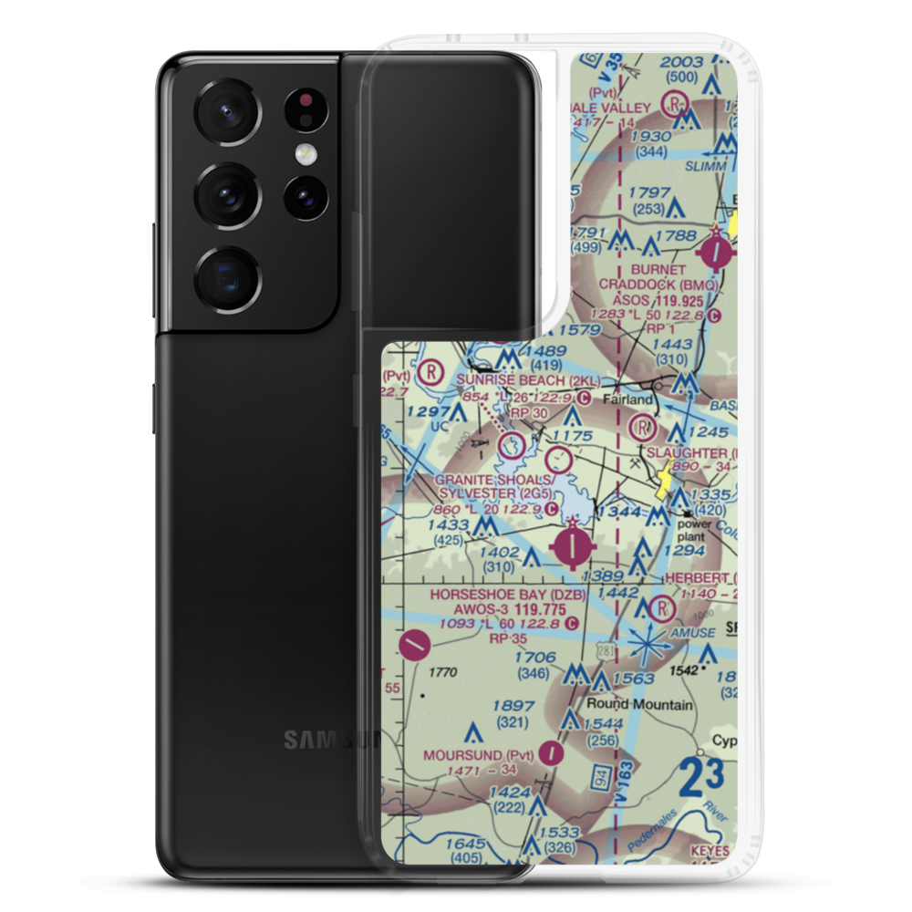 Granite Shoals/ Bob Sylvester Airpark (2G5) VFR Sectional Samsung Case Samsung Galaxy S21 Ultra model shown