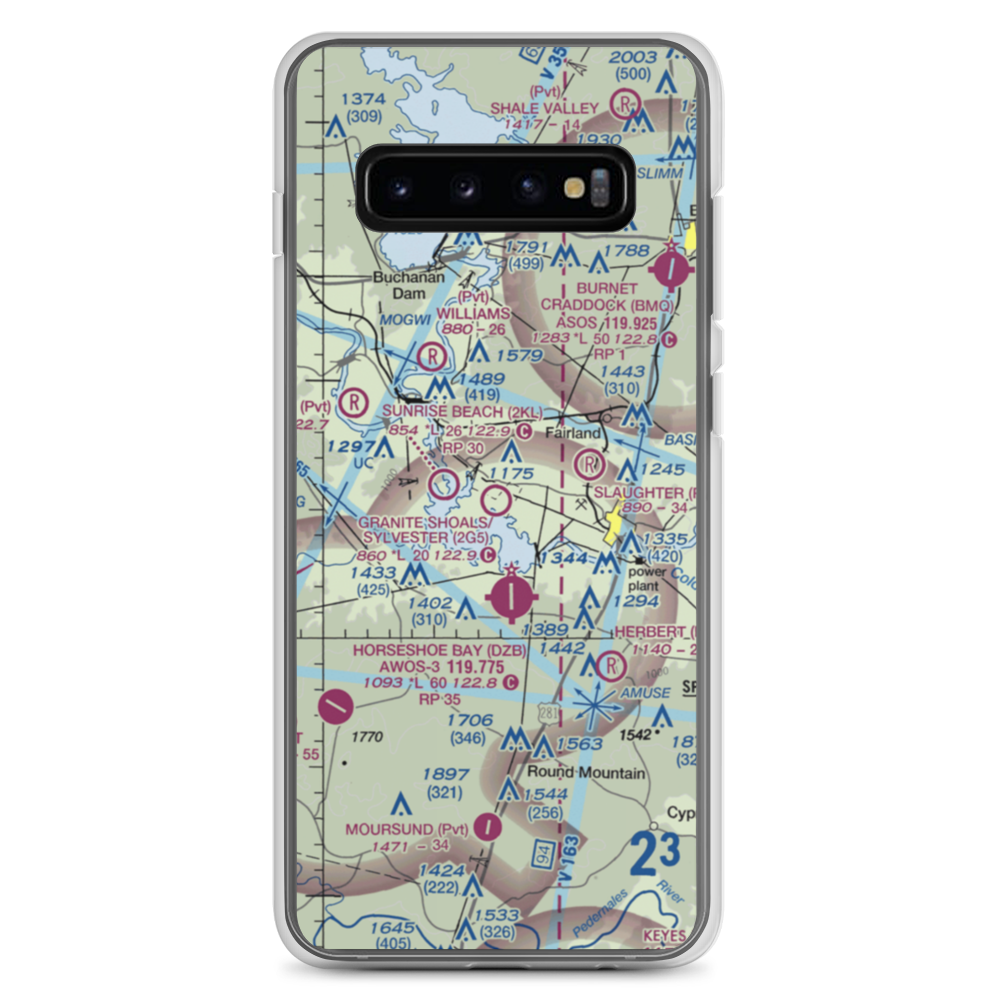 Granite Shoals/ Bob Sylvester Airpark (2G5) VFR Sectional Samsung Case Samsung Galaxy S10+ model shown