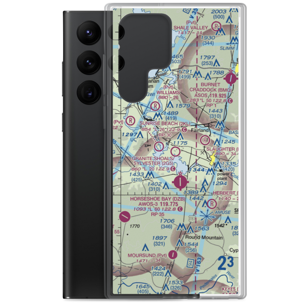 Granite Shoals/ Bob Sylvester Airpark (2G5) VFR Sectional Samsung Case Samsung Galaxy S22 Ultra model shown
