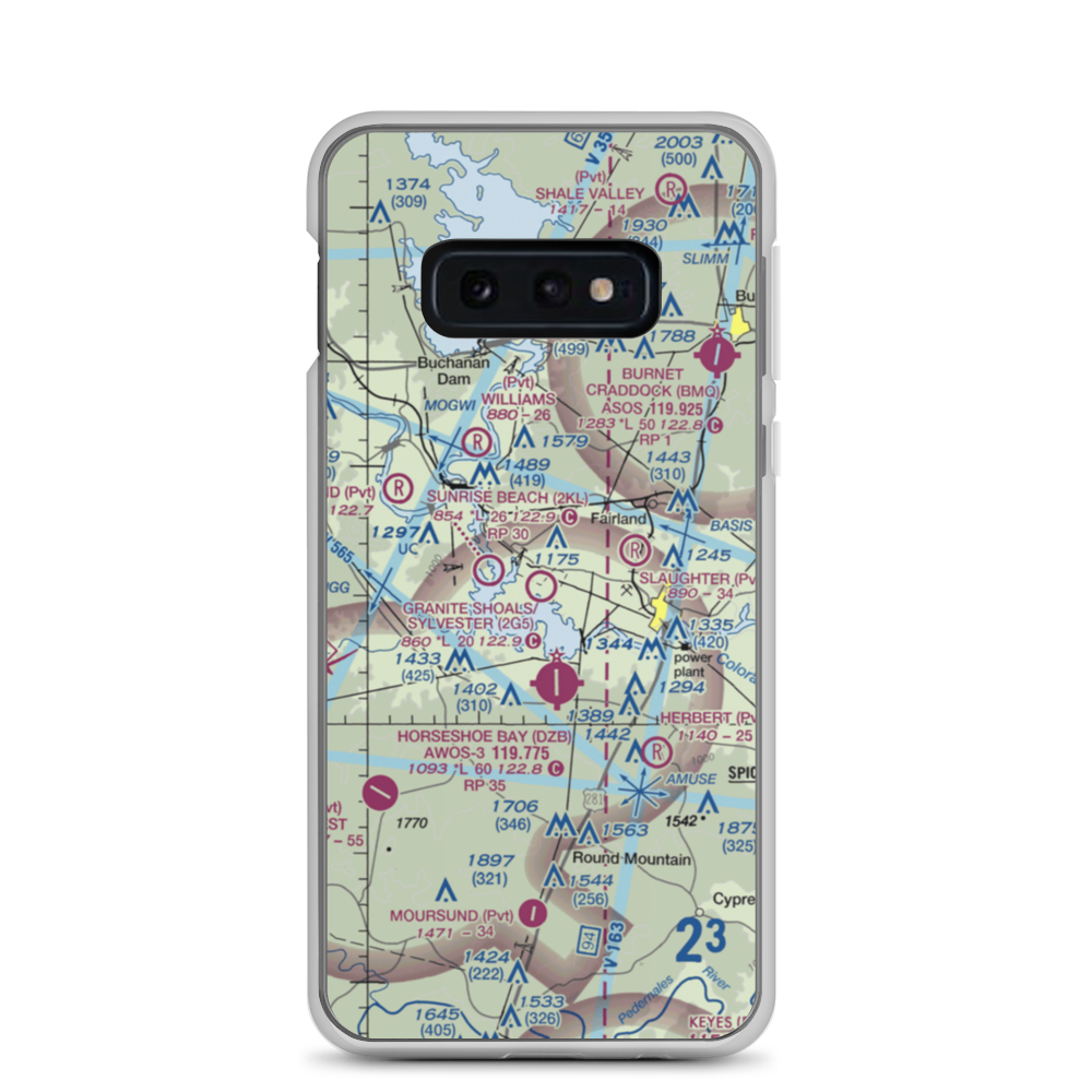 Granite Shoals/ Bob Sylvester Airpark (2G5) VFR Sectional Samsung Case Samsung Galaxy S10e model shown