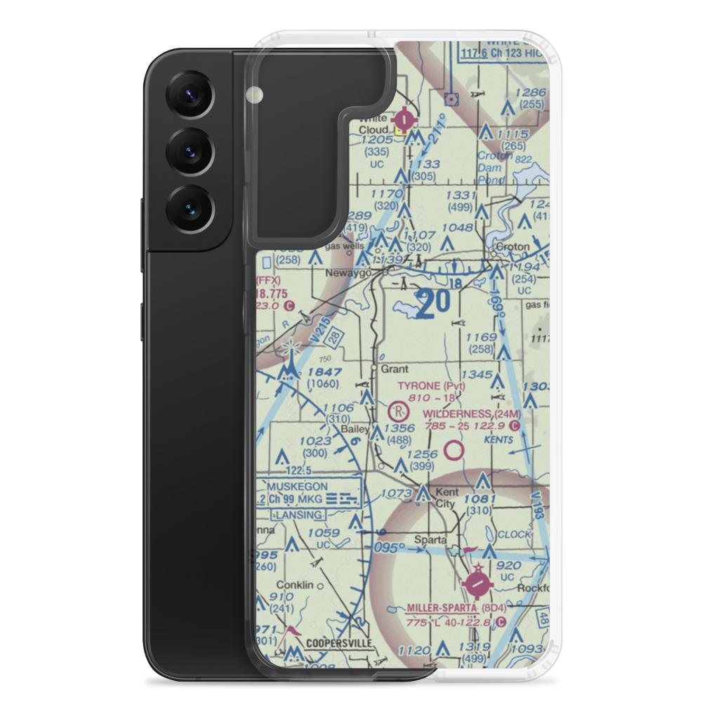 Grant Airport (01C) VFR Sectional Samsung Case Samsung Galaxy S22 Plus model shown