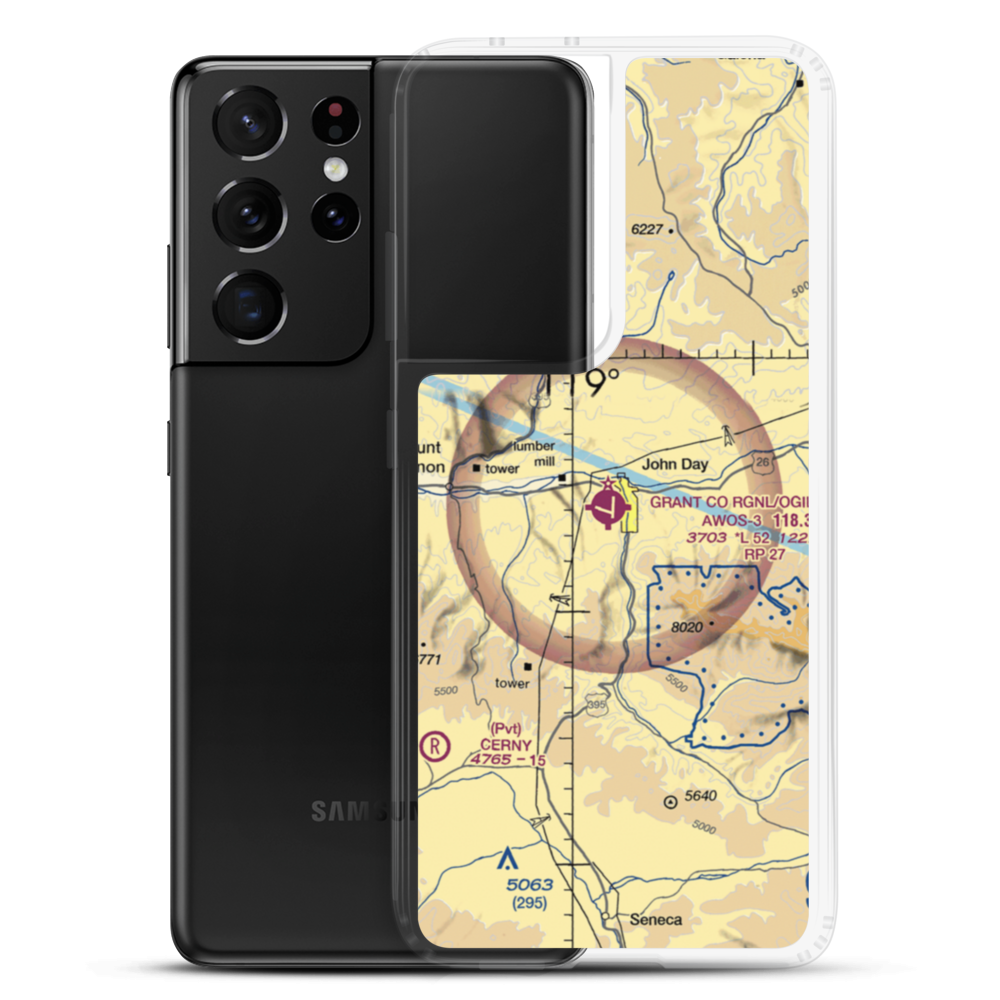 Grant Co Regional/Ogilvie Field (GCD) VFR Sectional Samsung Case Samsung Galaxy S21 Ultra model shown
