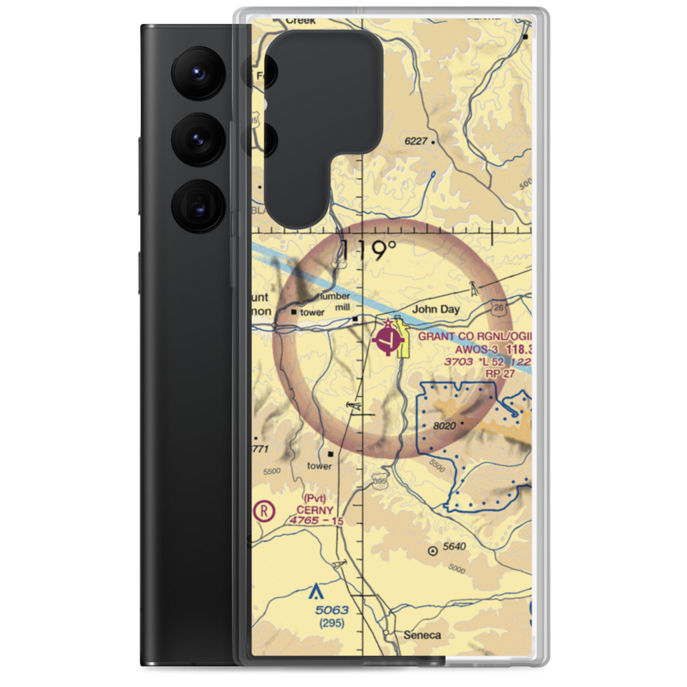 Grant Co Regional/Ogilvie Field (GCD) VFR Sectional Samsung Case Samsung Galaxy S22 Ultra model shown