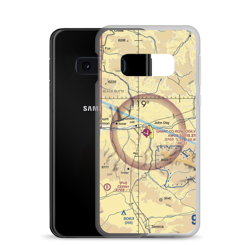 Grant Co Regional/Ogilvie Field (GCD) VFR Sectional Samsung Case Samsung Galaxy S10e model shown