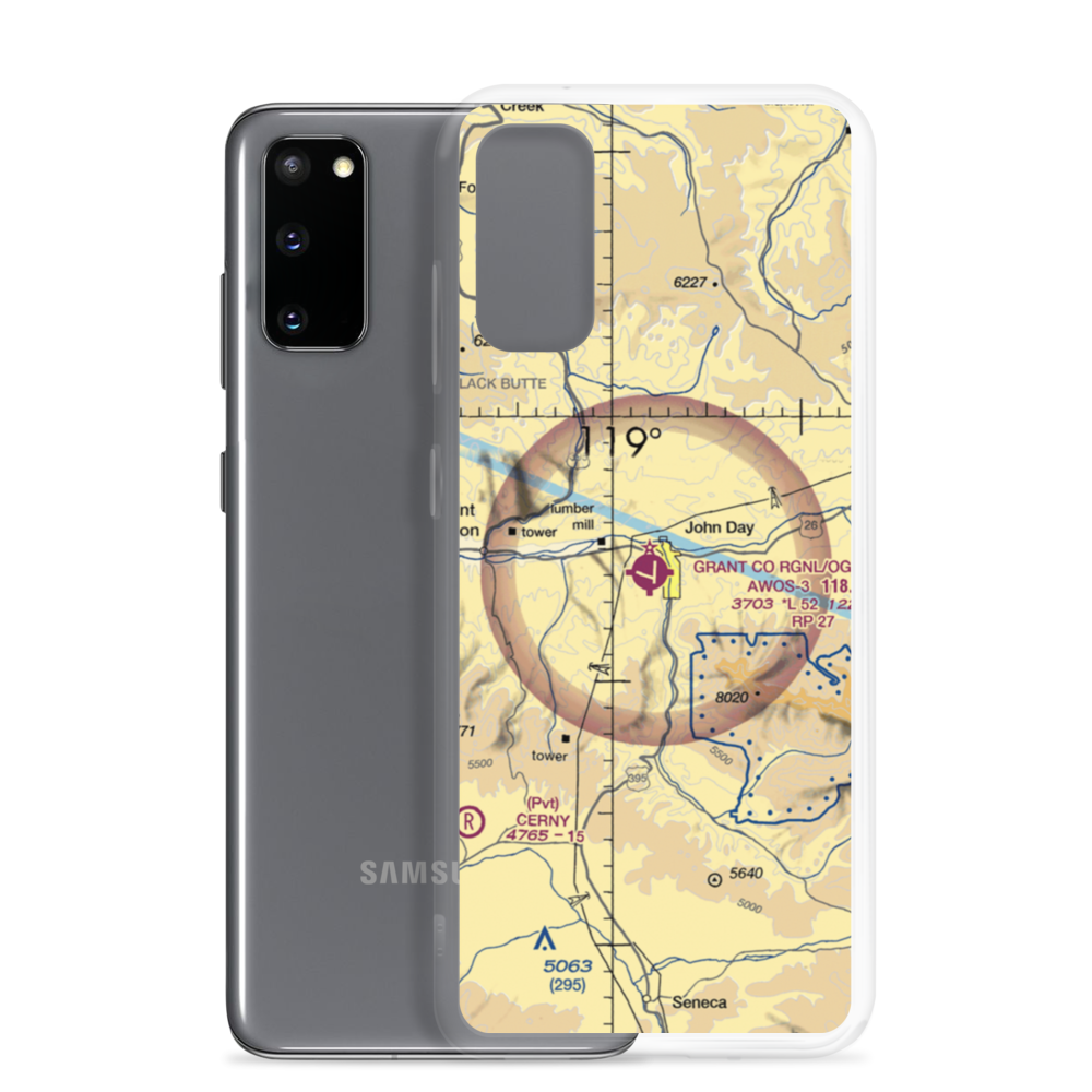 Grant Co Regional/Ogilvie Field (GCD) VFR Sectional Samsung Case Samsung Galaxy S20 model shown