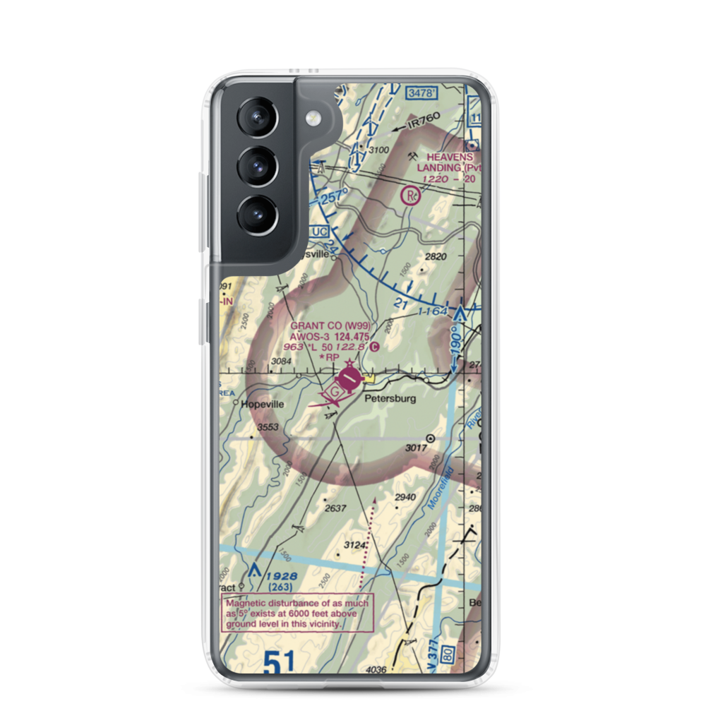 Grant County Airport (W99) VFR Sectional Samsung Case Samsung Galaxy S21 model shown