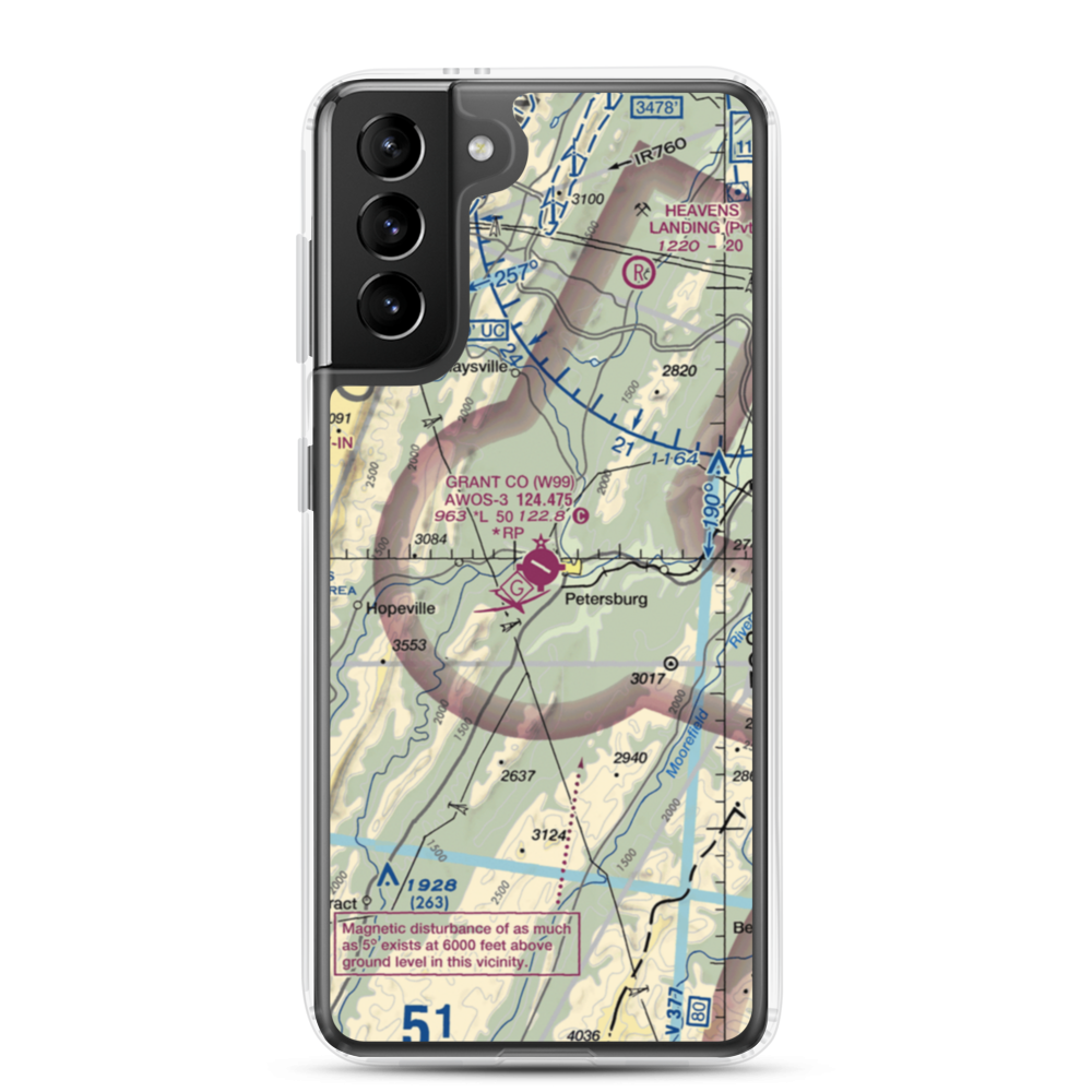 Grant County Airport (W99) VFR Sectional Samsung Case Samsung Galaxy S21 Plus model shown