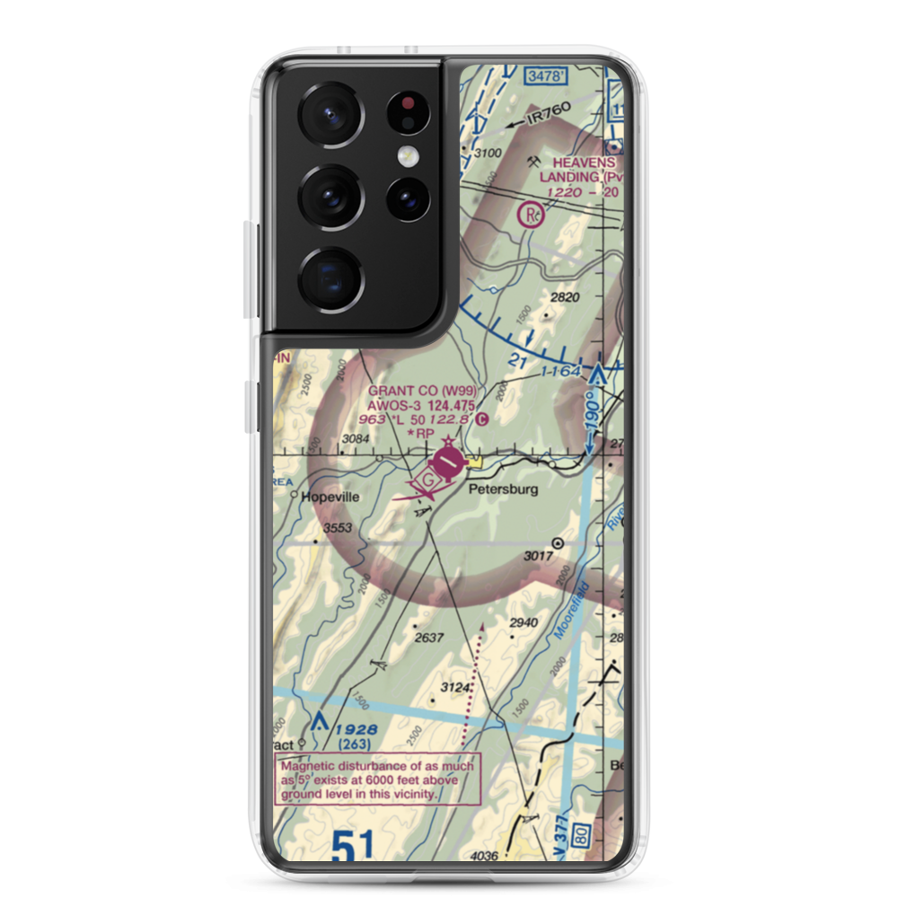 Grant County Airport (W99) VFR Sectional Samsung Case Samsung Galaxy S21 Ultra model shown