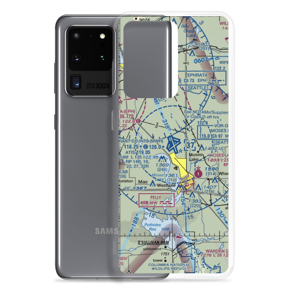 Grant County International Airport (MWH) VFR Sectional Samsung Case Samsung Galaxy S20 Ultra model shown