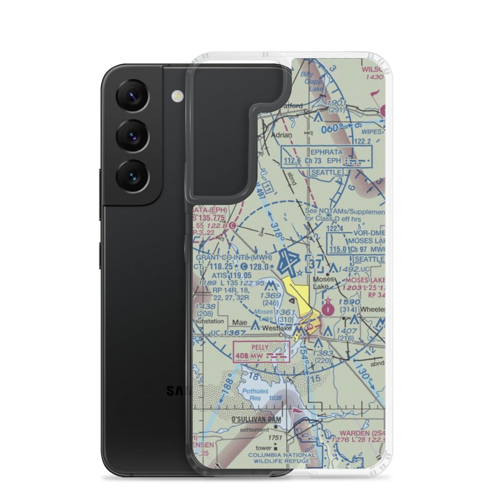 Grant County International Airport (MWH) VFR Sectional Samsung Case Samsung Galaxy S22 model shown
