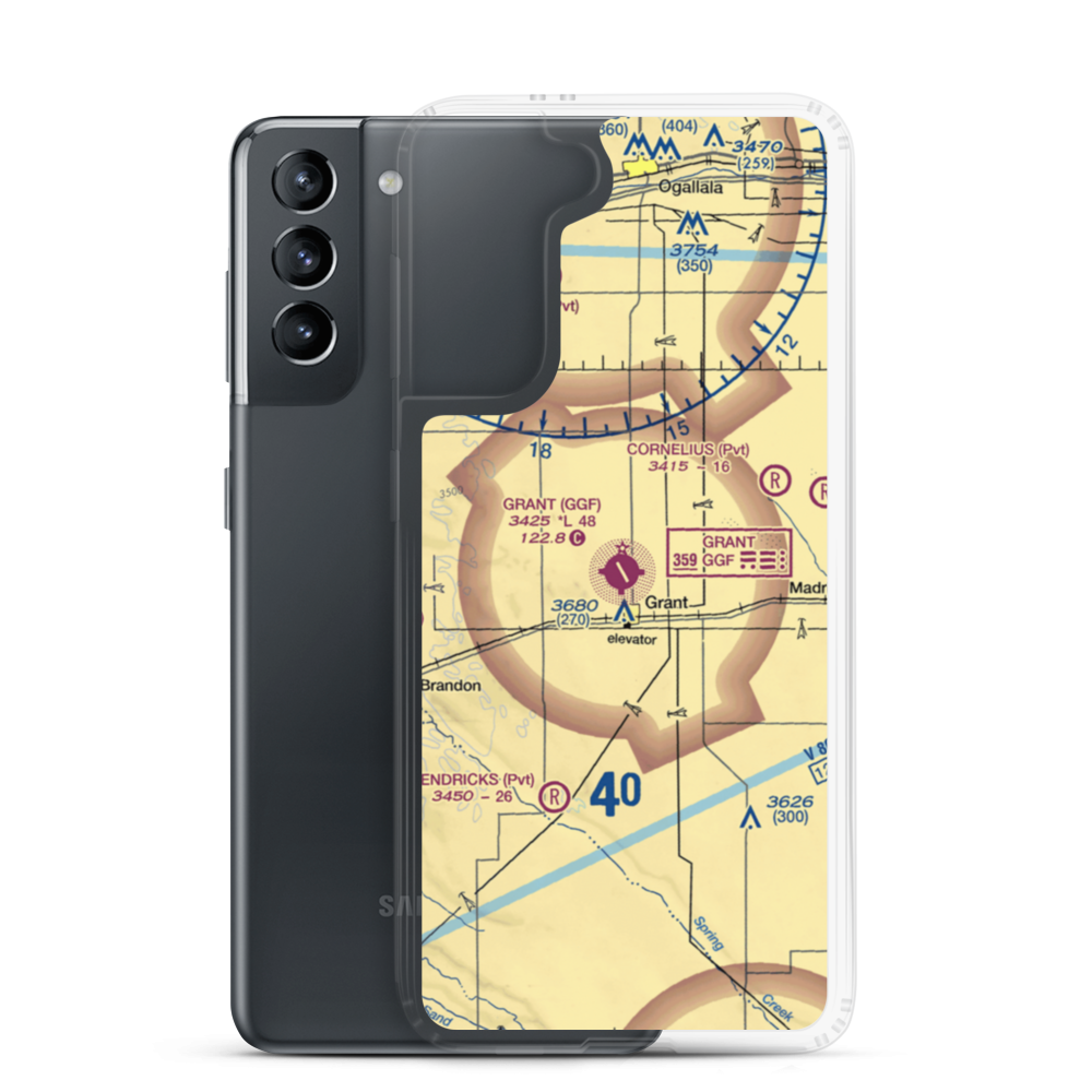 Grant Municipal Airport (GGF) VFR Sectional Samsung Case Samsung Galaxy S21 model shown