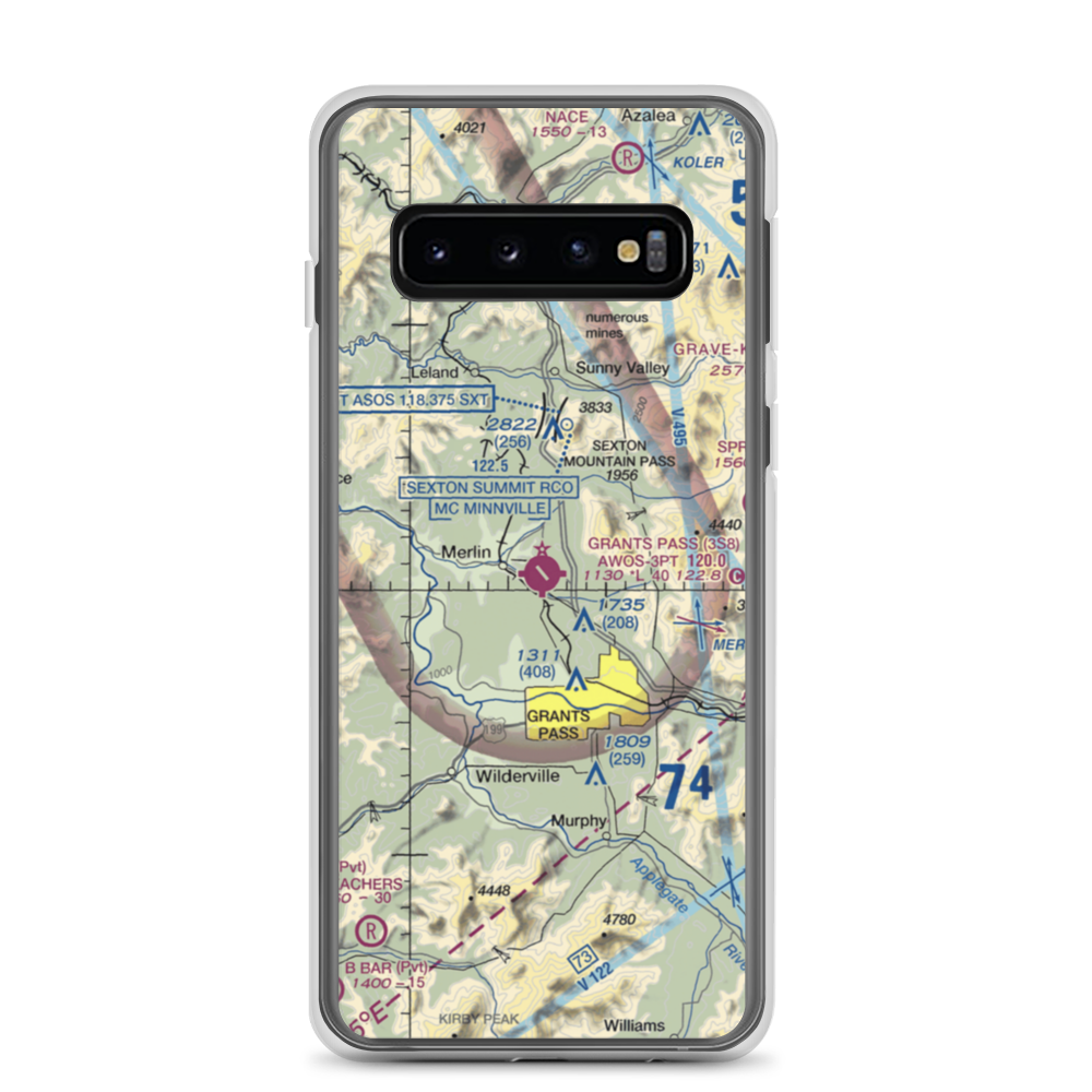 Grants Pass Airport (3S8) VFR Sectional Samsung Case Samsung Galaxy S10 model shown