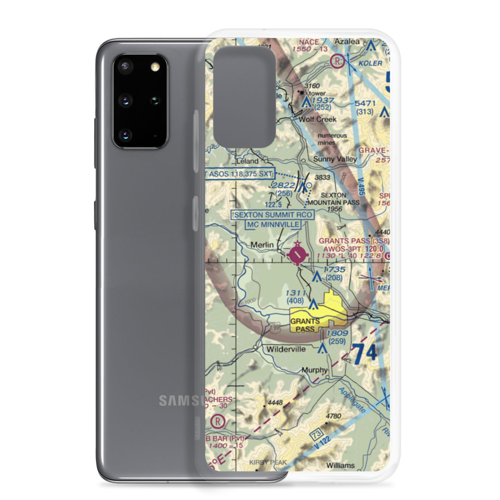 Grants Pass Airport (3S8) VFR Sectional Samsung Case Samsung Galaxy S20 Plus model shown