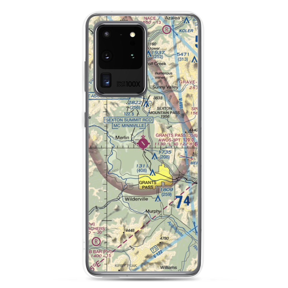 Grants Pass Airport (3S8) VFR Sectional Samsung Case Samsung Galaxy S20 Ultra model shown