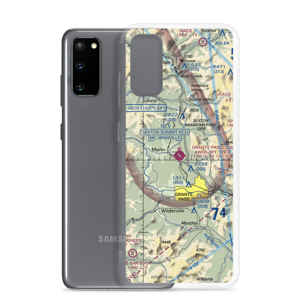 Grants Pass Airport (3S8) VFR Sectional Samsung Case Samsung Galaxy S20 model shown