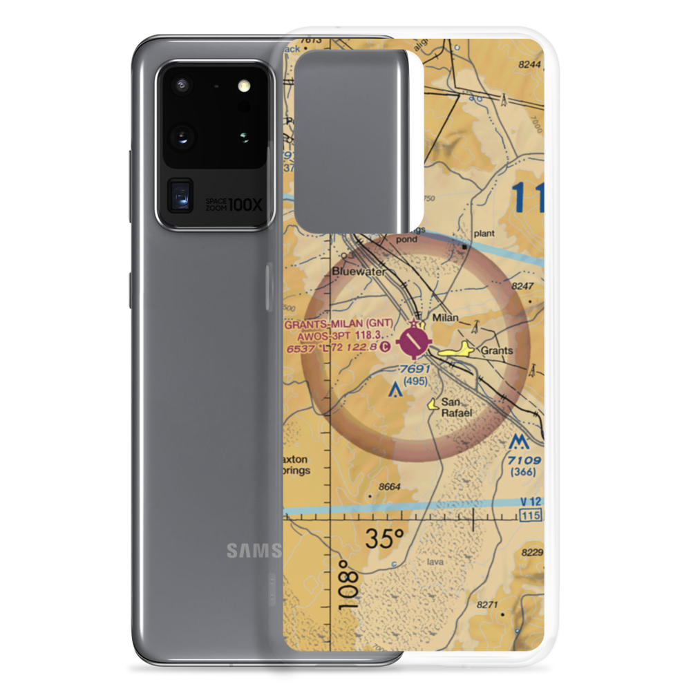 Grants-Milan Municipal Airport (GNT) VFR Sectional Samsung Case Samsung Galaxy S20 Ultra model shown