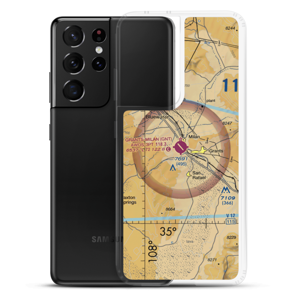 Grants-Milan Municipal Airport (GNT) VFR Sectional Samsung Case Samsung Galaxy S21 Ultra model shown