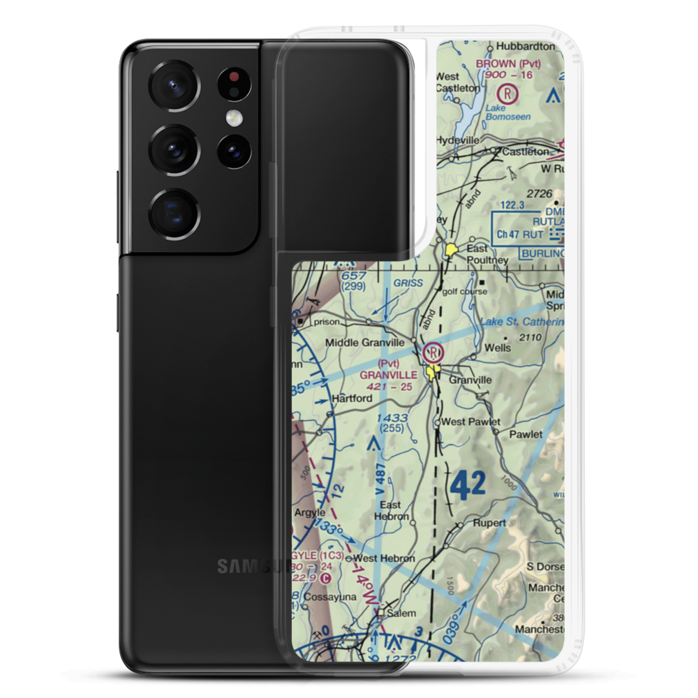 Granville Airport (B01) VFR Sectional Samsung Case Samsung Galaxy S21 Ultra model shown