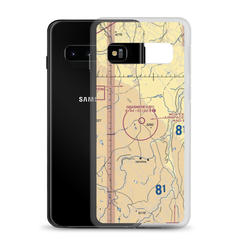 Grasmere Airport (U91) VFR Sectional Samsung Case Samsung Galaxy S10 model shown