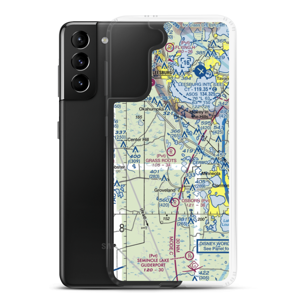 Grass Roots Airpark (06FD) VFR Sectional Samsung Case Samsung Galaxy S21 Plus model shown