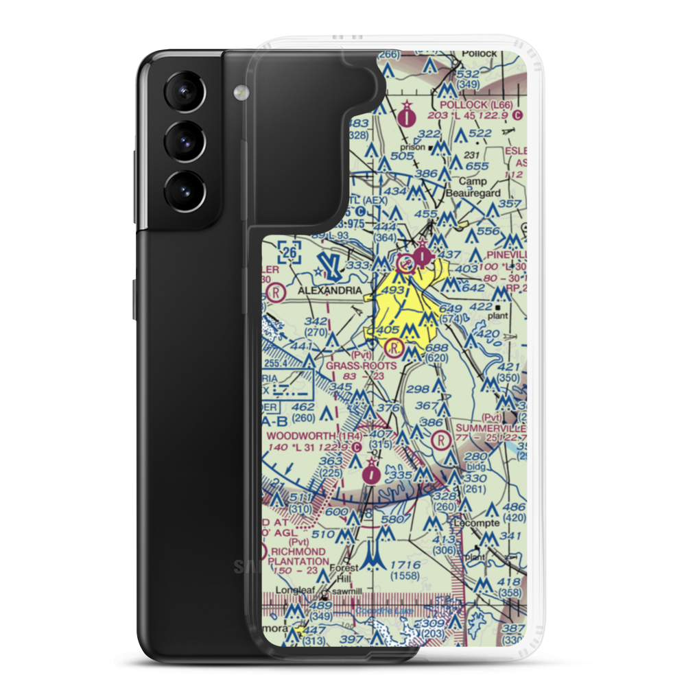 Grass Roots Airport (05LS) VFR Sectional Samsung Case Samsung Galaxy S21 Plus model shown