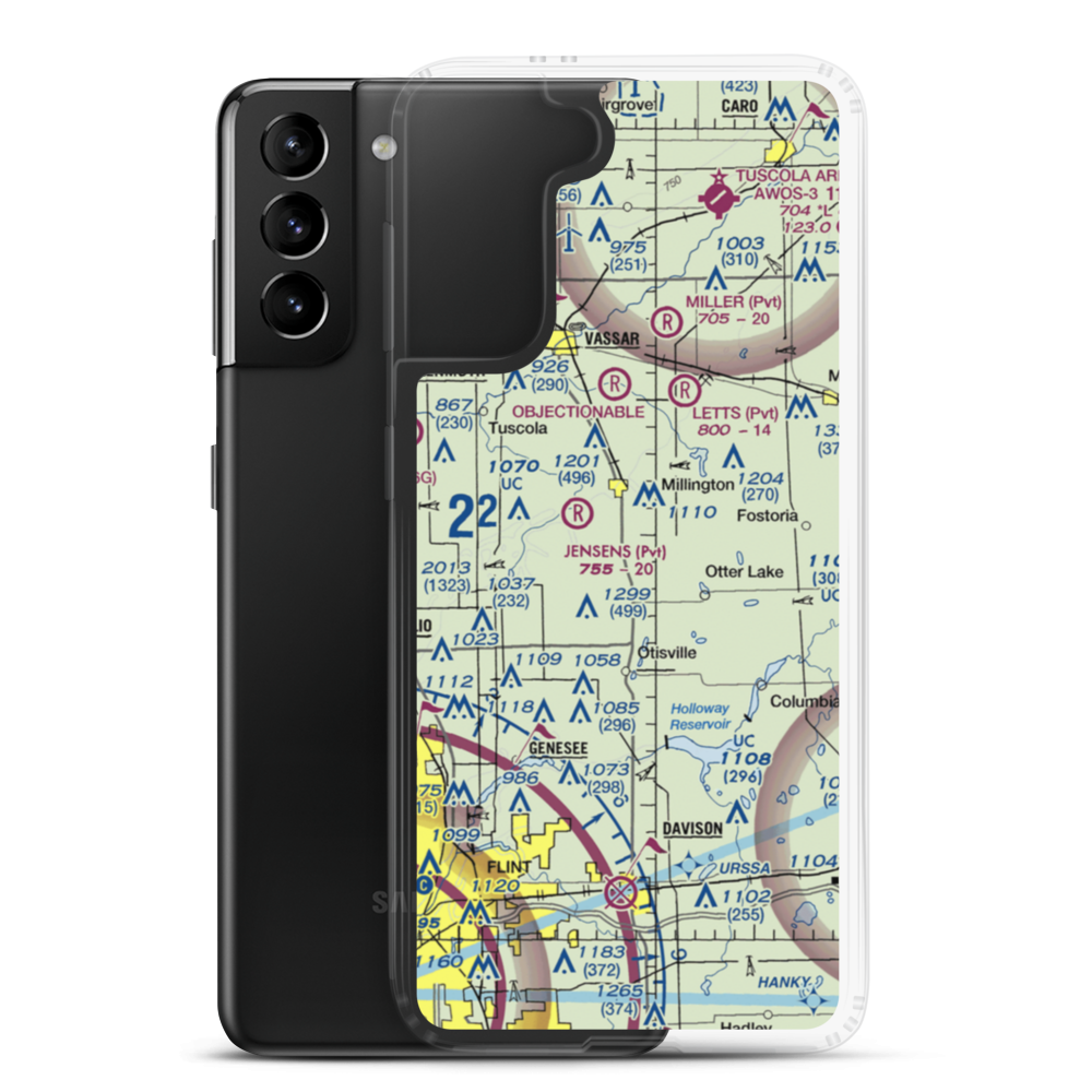Grass Roots STOLport (9MI5) VFR Sectional Samsung Case Samsung Galaxy S21 Plus model shown