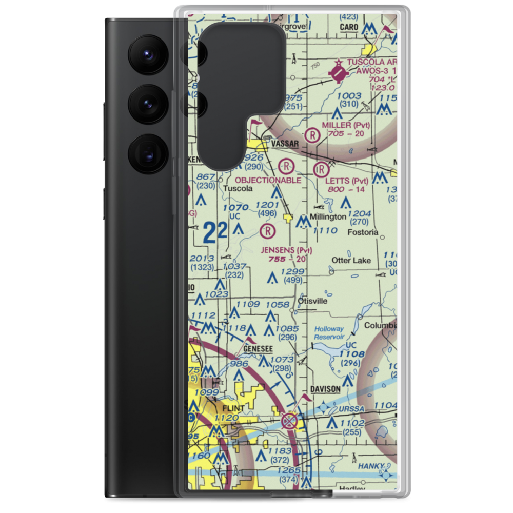Grass Roots STOLport (9MI5) VFR Sectional Samsung Case Samsung Galaxy S22 Ultra model shown