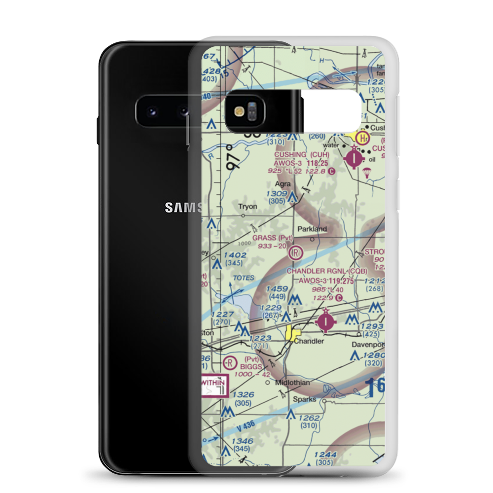 Grass Strip Airport (8OK6) VFR Sectional Samsung Case Samsung Galaxy S10 model shown