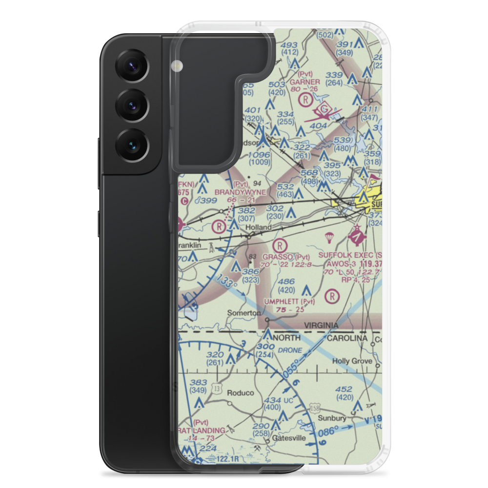 Grasso Salvage Airport (62VA) VFR Sectional Samsung Case Samsung Galaxy S22 Plus model shown