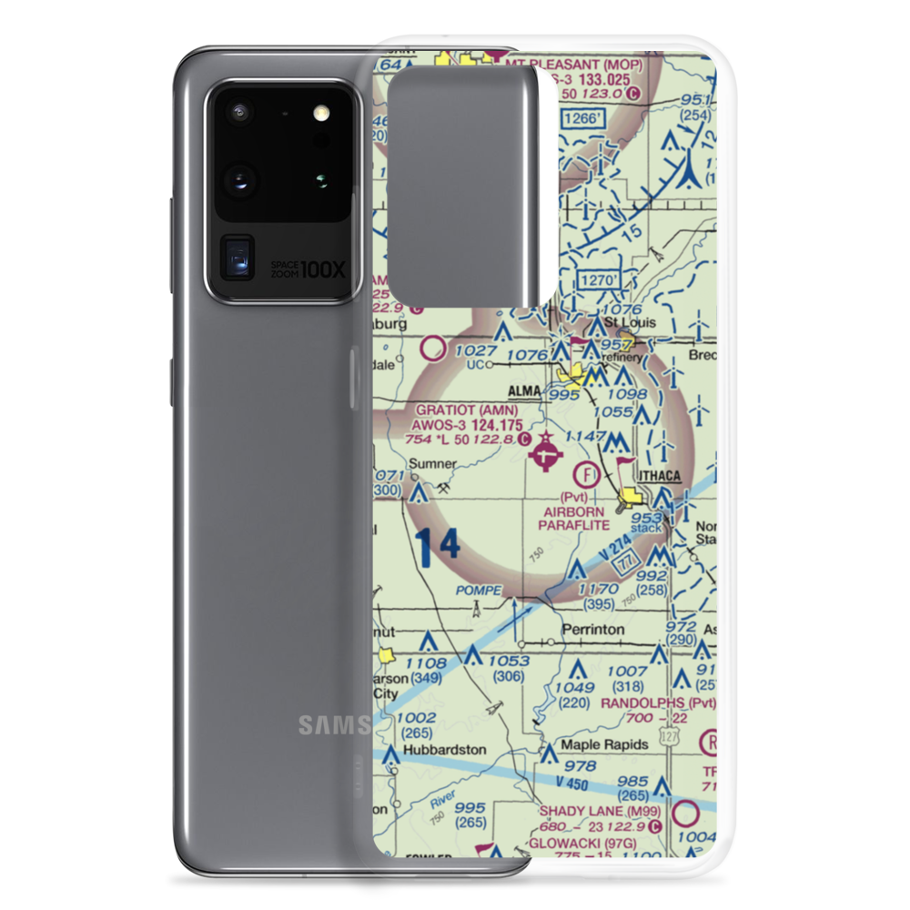 Gratiot Community Airport (AMN) VFR Sectional Samsung Case Samsung Galaxy S20 Ultra model shown