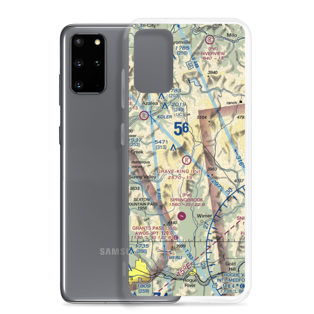 Grave-King Airport (OR44) VFR Sectional Samsung Case Samsung Galaxy S20 Plus model shown