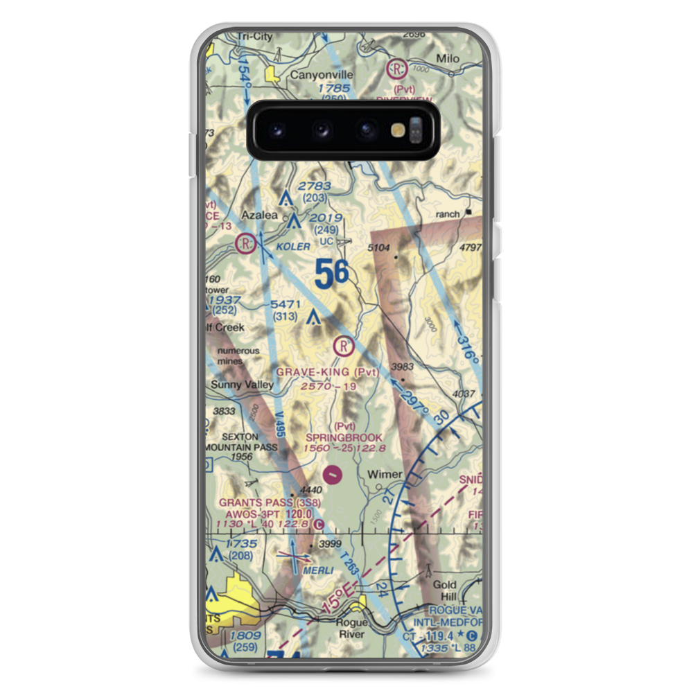 Grave-King Airport (OR44) VFR Sectional Samsung Case Samsung Galaxy S10+ model shown