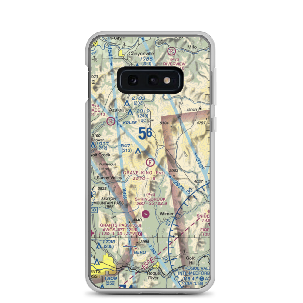 Grave-King Airport (OR44) VFR Sectional Samsung Case Samsung Galaxy S10e model shown