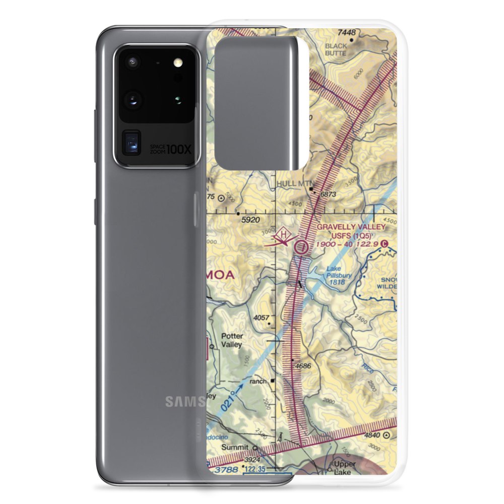 Gravelly Valley Airport (1Q5) VFR Sectional Samsung Case Samsung Galaxy S20 Ultra model shown