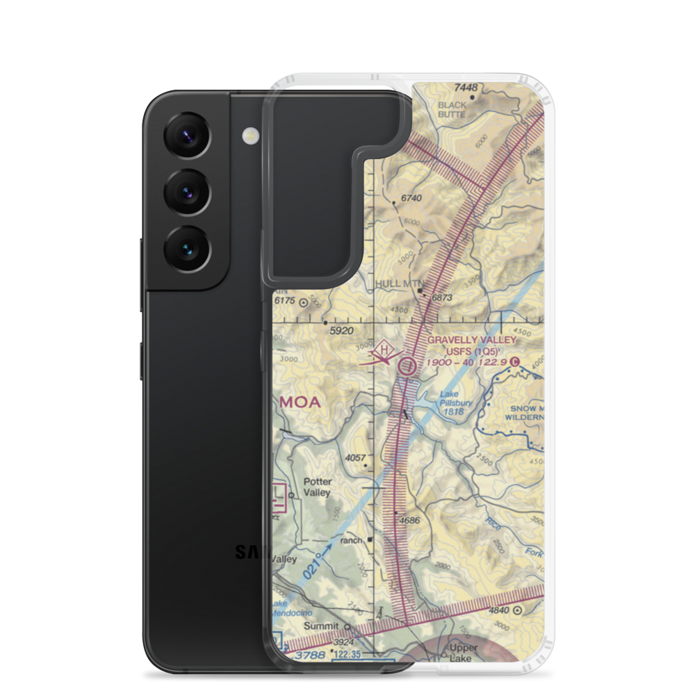 Gravelly Valley Airport (1Q5) VFR Sectional Samsung Case Samsung Galaxy S22 model shown