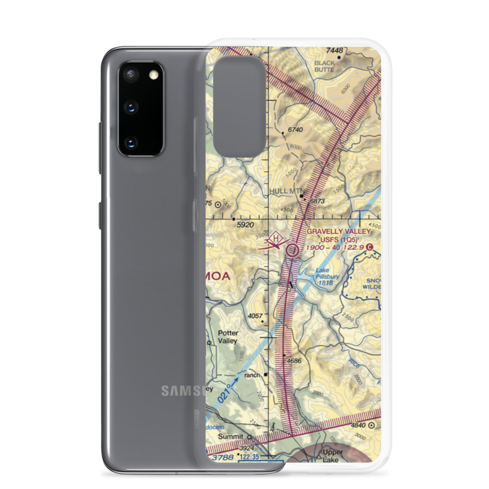 Gravelly Valley Airport (1Q5) VFR Sectional Samsung Case Samsung Galaxy S20 model shown