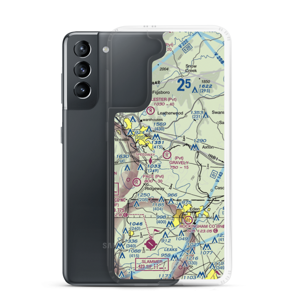 Gravely Airport (VA12) VFR Sectional Samsung Case Samsung Galaxy S21 model shown