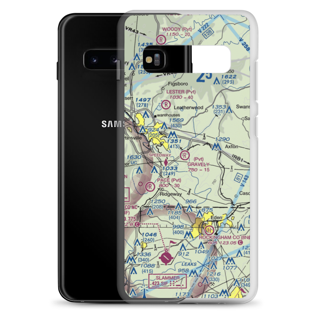 Gravely Airport (VA12) VFR Sectional Samsung Case Samsung Galaxy S10+ model shown
