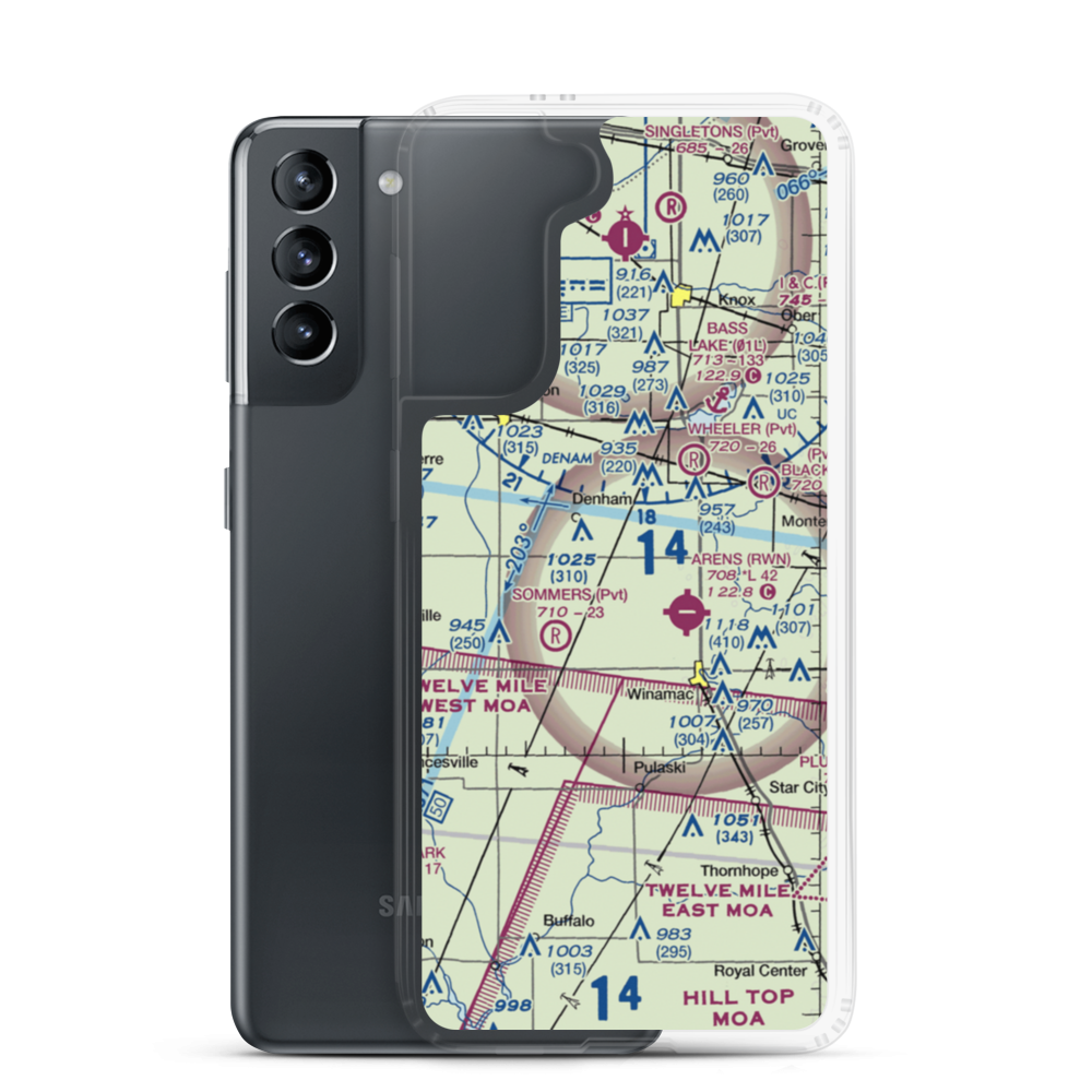 Graves Landing Strip (0IN3) VFR Sectional Samsung Case Samsung Galaxy S21 model shown