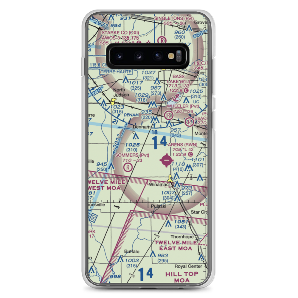 Graves Landing Strip (0IN3) VFR Sectional Samsung Case Samsung Galaxy S10+ model shown